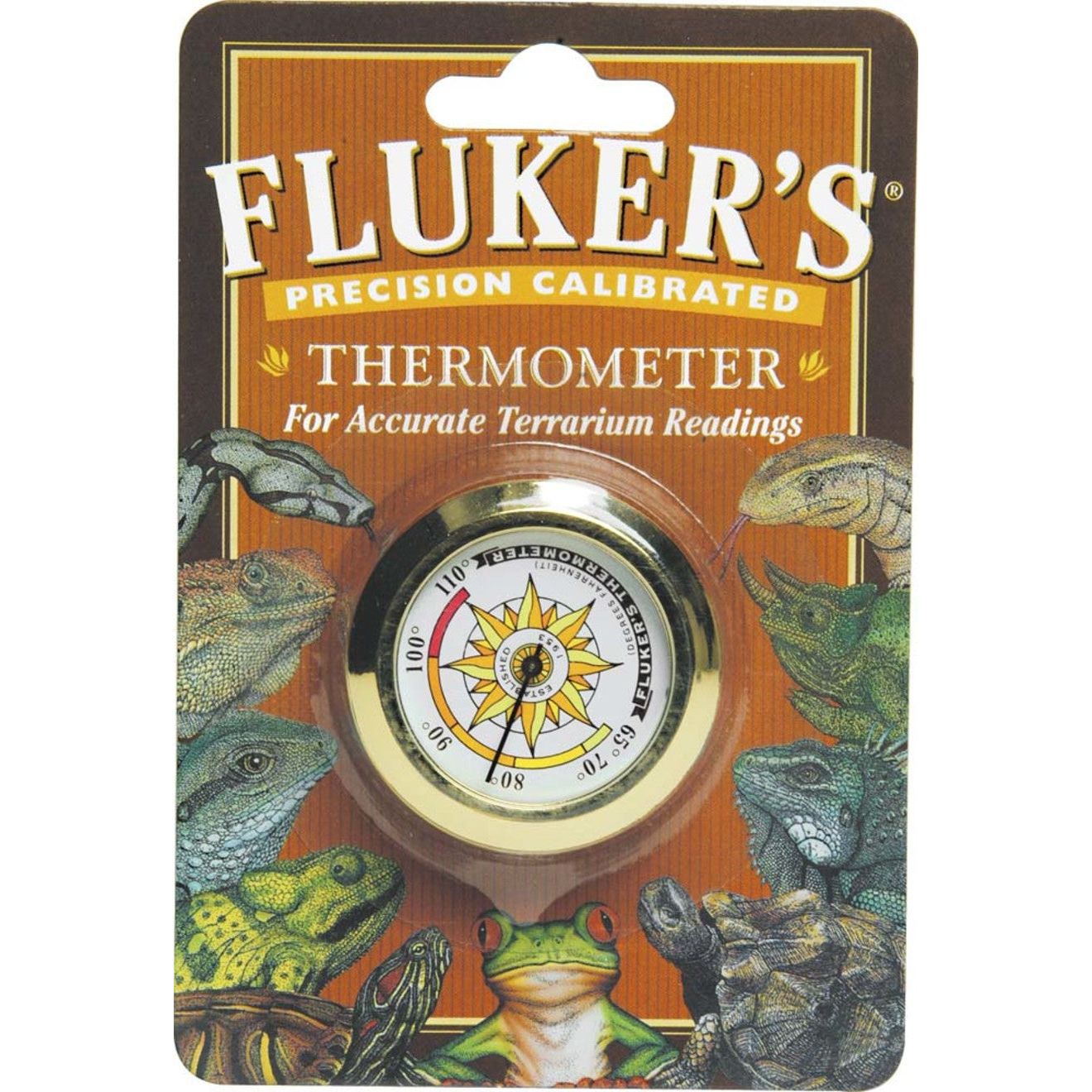 Fluker's Precision Calibrated Round Thermometer Beige 1ea
