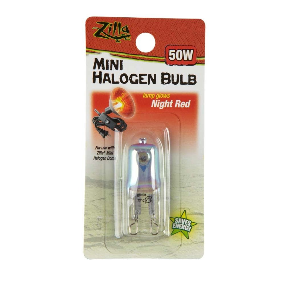 Zilla Light & Heat Mini Halogen Bulbs Night Red 1ea/50 W