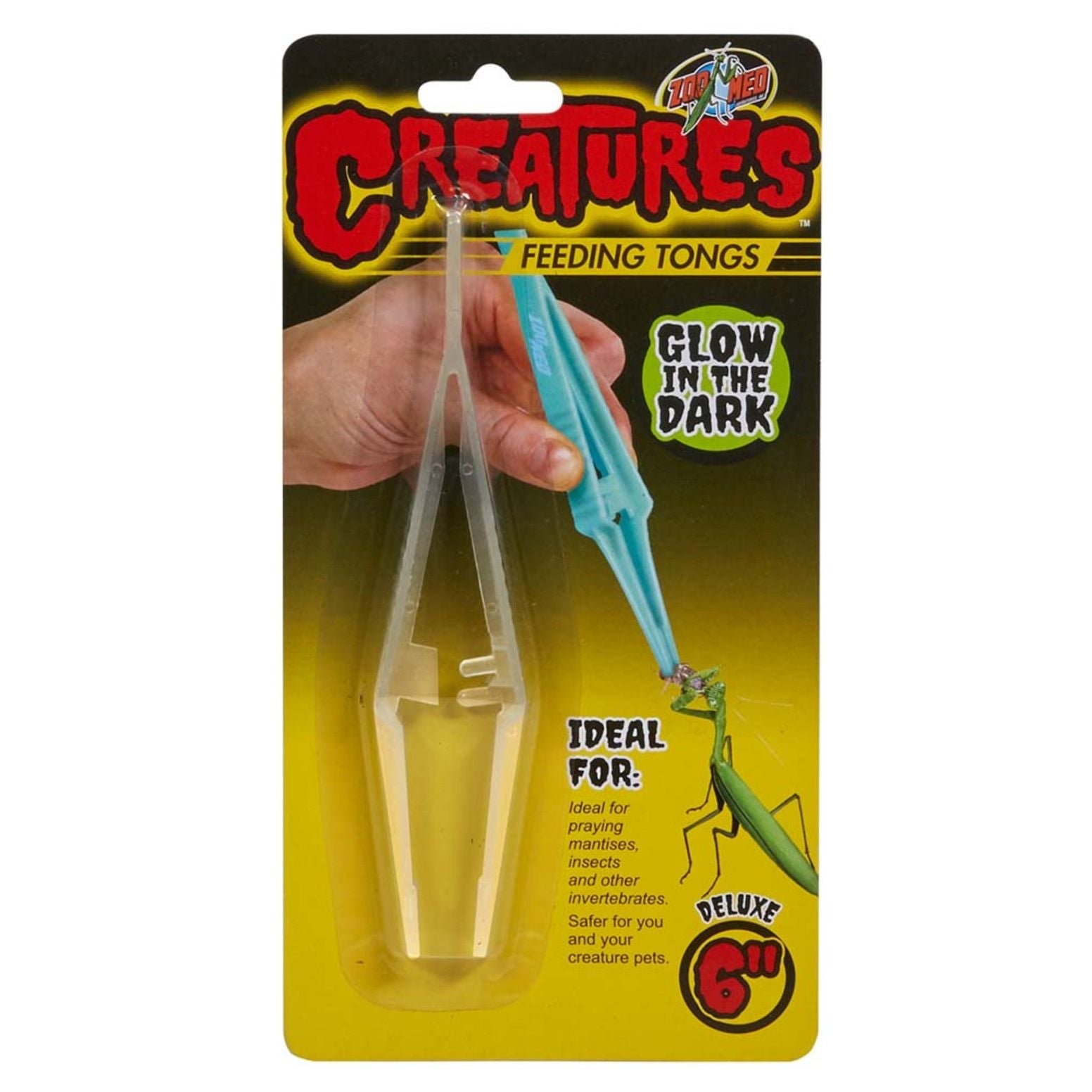 Zoo Med Creatures Feeding Tongs Glow in the Dark Blue 1ea/6 in