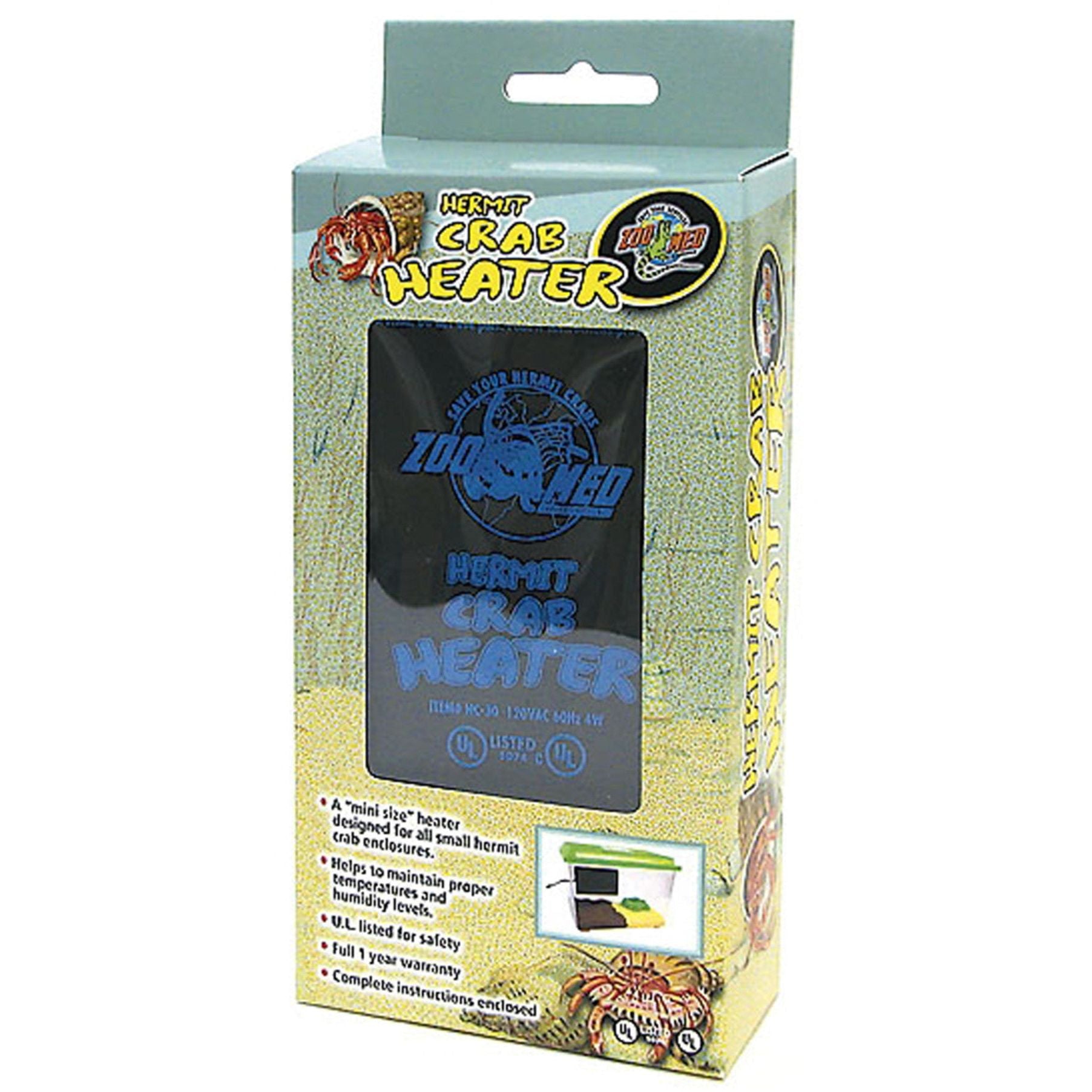 Zoo Med Hermit Crab Heater UL Listed 1ea/4 W