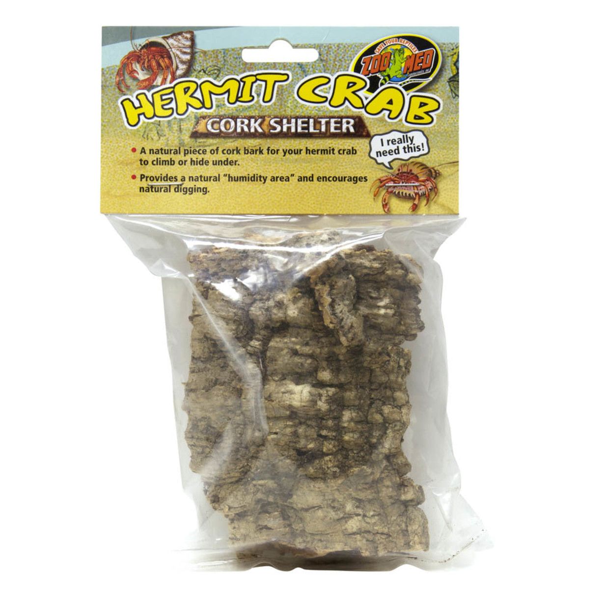 Zoo Med Hermit Crab Cork Shelter Brown 1ea