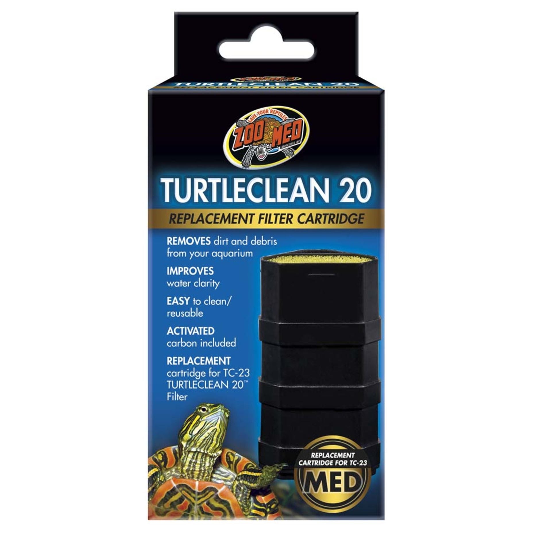 Zoo Med TurtleClean 20 Replacement Filter Cartridge 1ea/MD