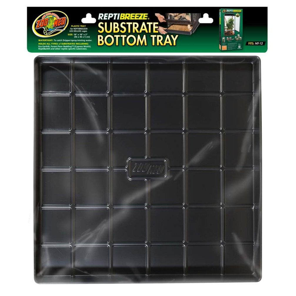 Zoo Med ReptiBreeze Substrate Bottom Tray Black 1ea/18 In X 18 in