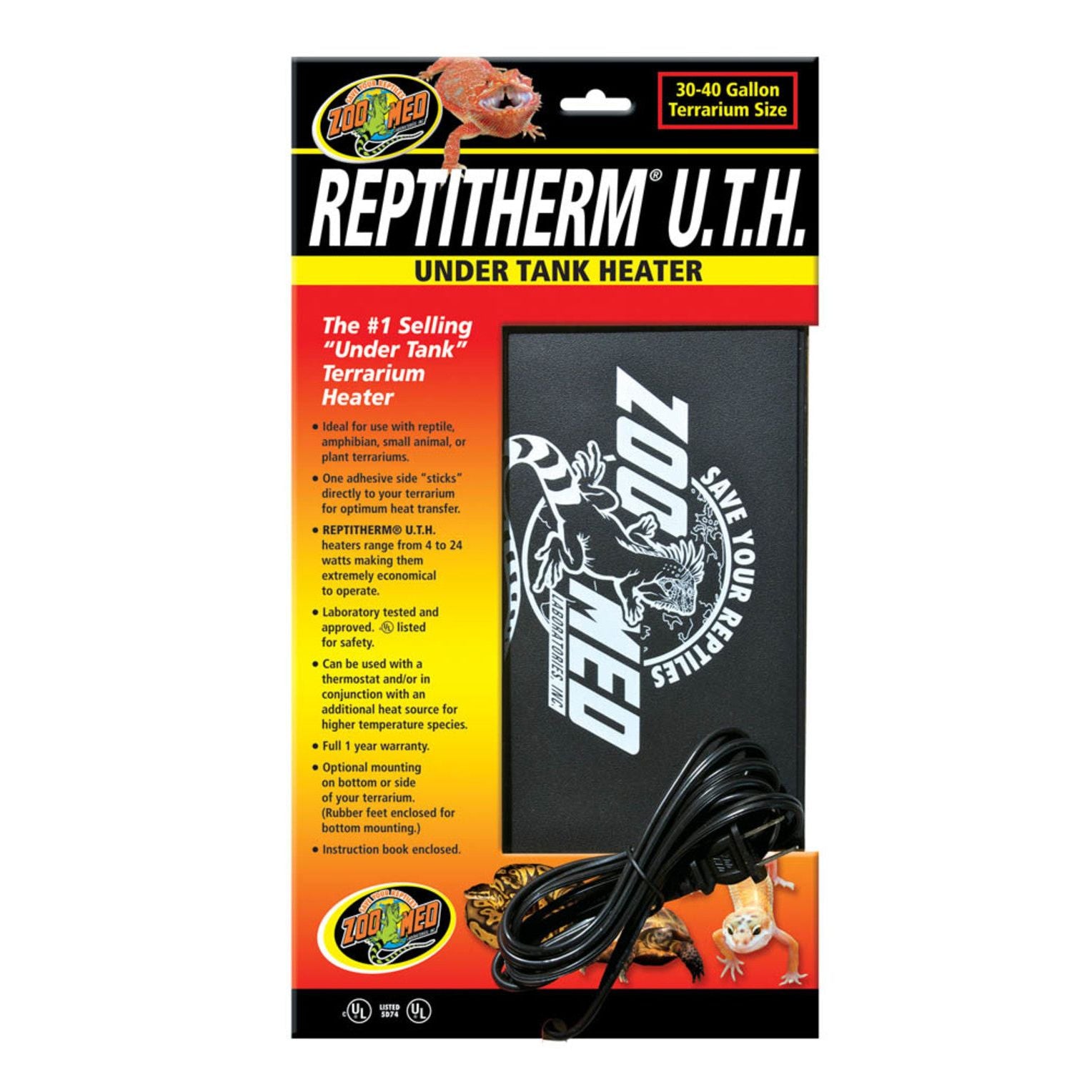 Zoo Med ReptiTherm Under Tank Heater (U.T.H) 16watt 1ea/8In X 12 in, MD