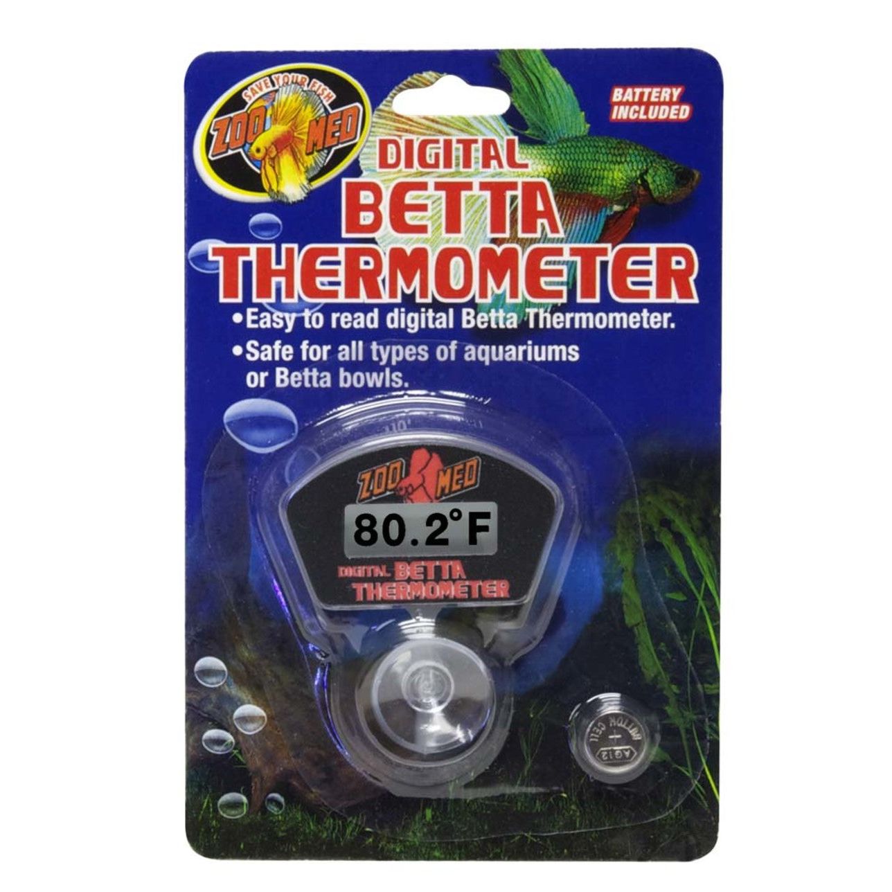 Zoo Med Digital Betta Aquarium Thermometer Black 1ea