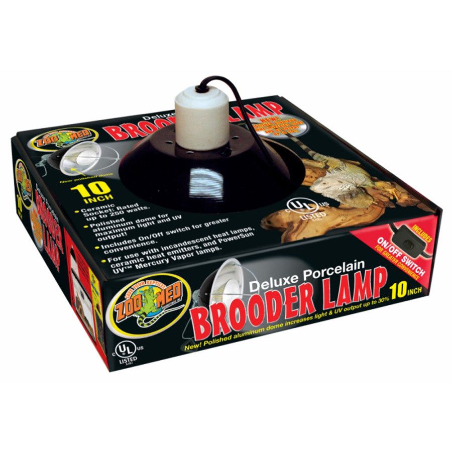 Zoo Med Deluxe Porcelain Clamp Lamp Fixture Black 1ea/10 in