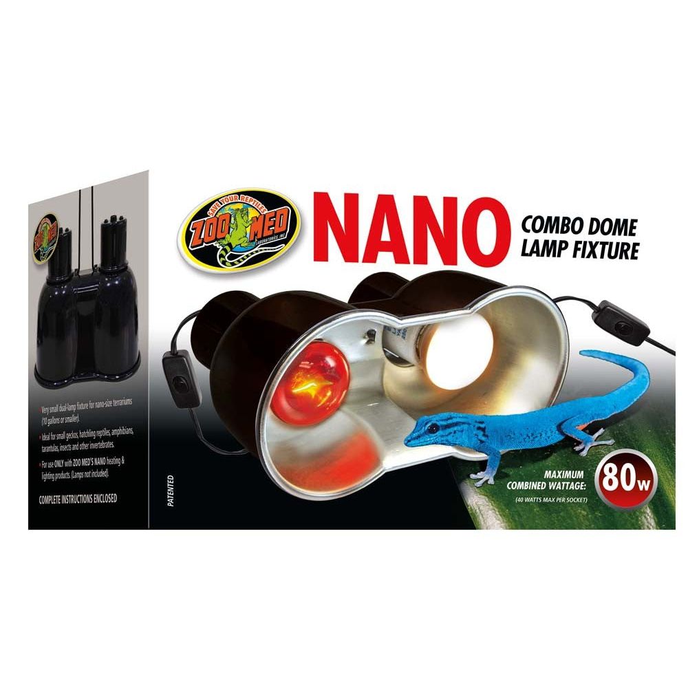 Zoo Med Nano Combo Dome Lamp Fixture Black 1ea/8 In X 4 in