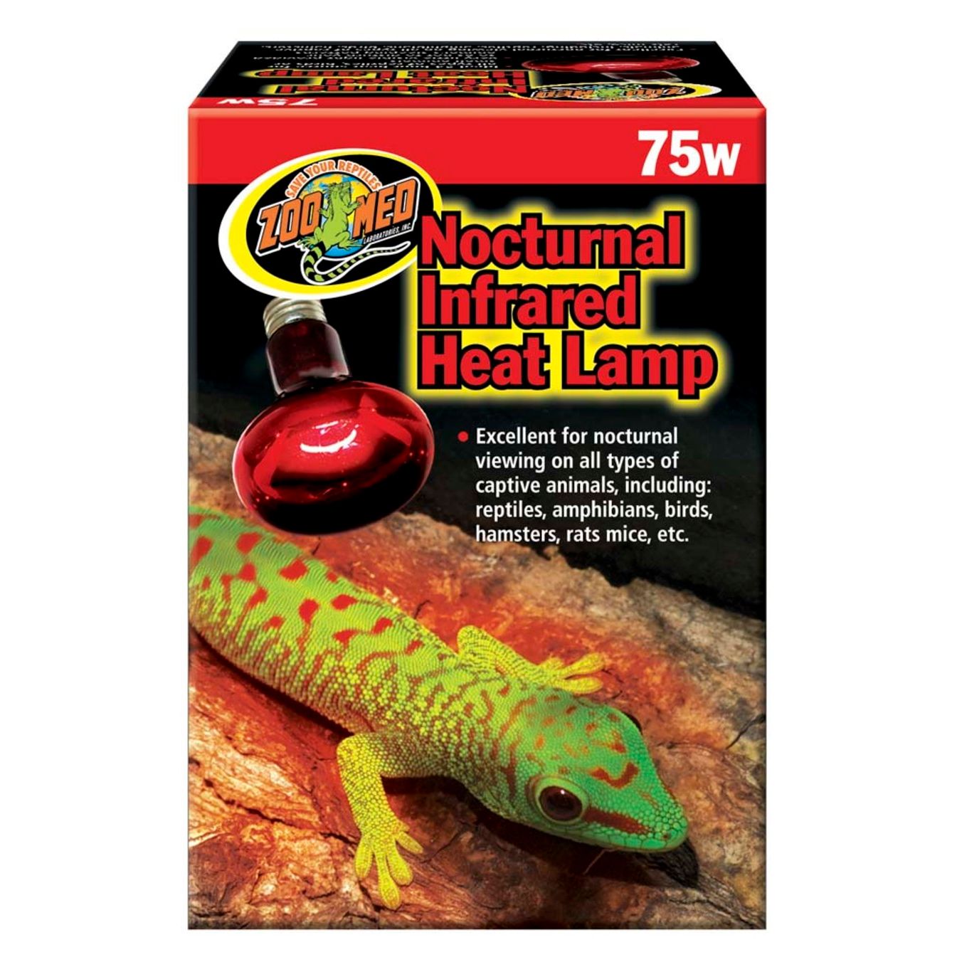 Zoo Med Nocturnal Infrared Heat Lamp 1ea/75 W