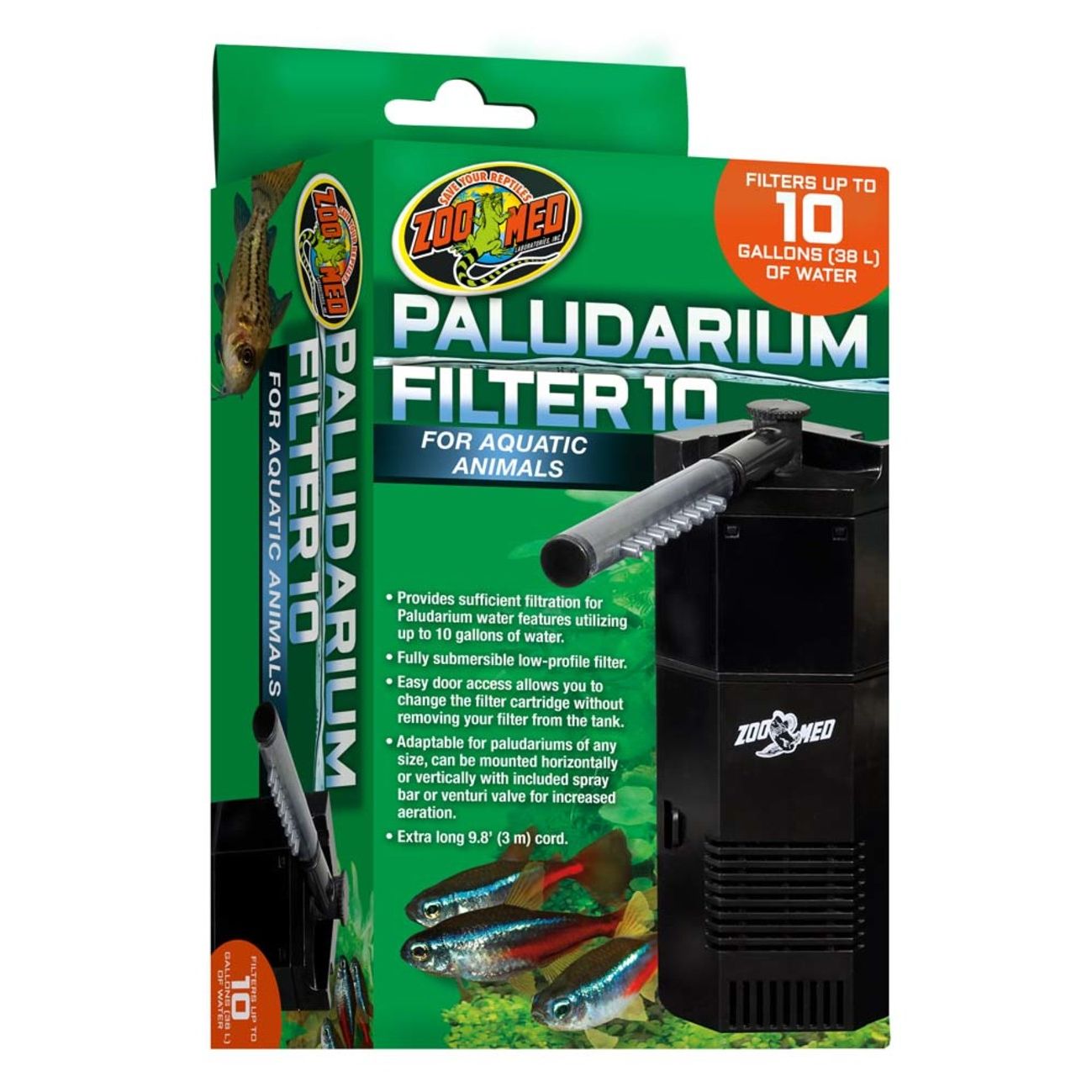 Zoo Med Paludarium 10 Internal Filter Black 1ea