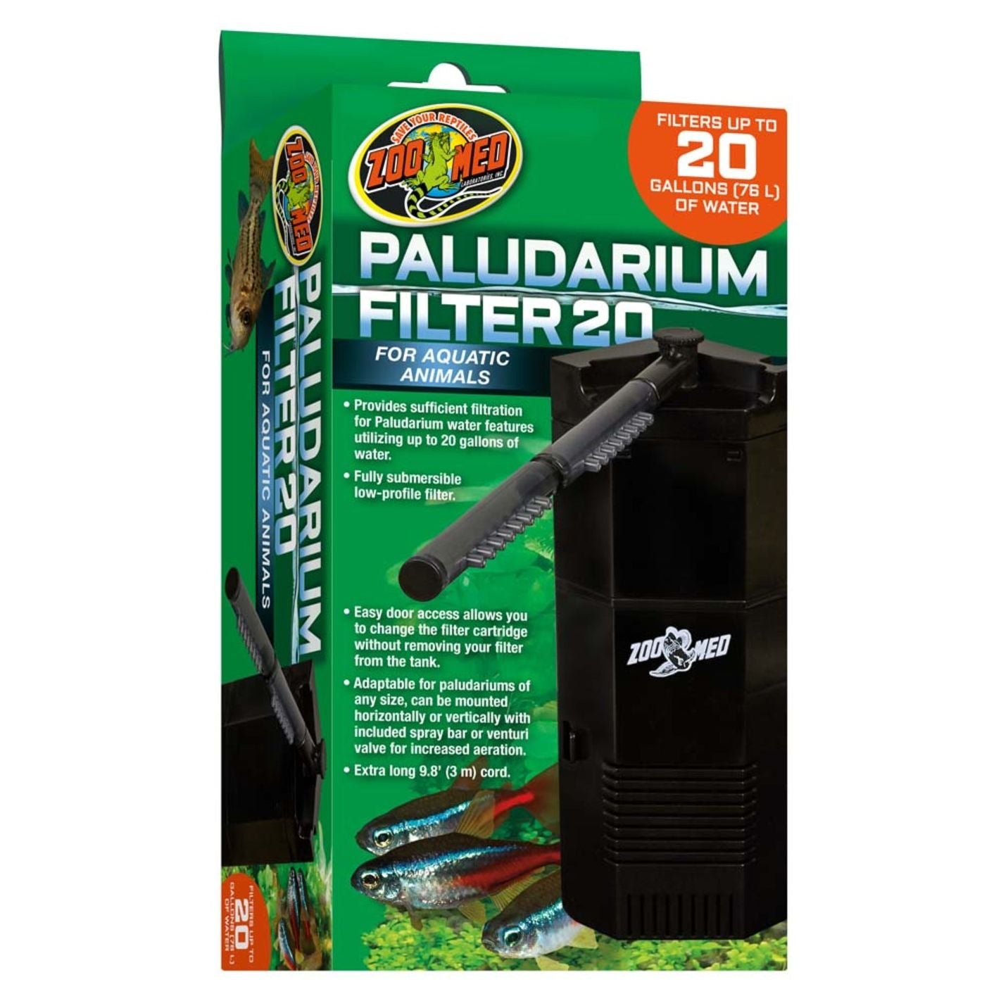 Zoo Med Paludarium 20 Internal Filter Black 1ea
