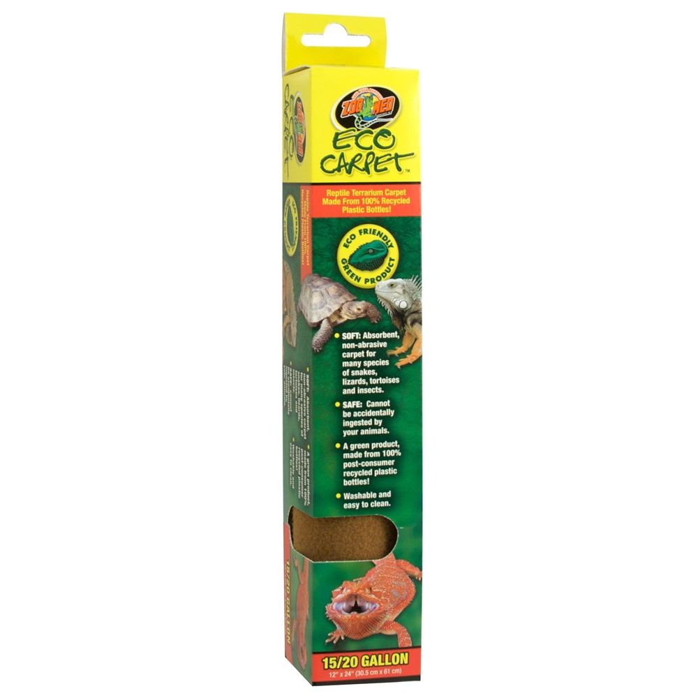 Zoo Med Eco Carpet Reptile Terrarium Carpet Green 1ea/15/20 gal, 12in X 24in