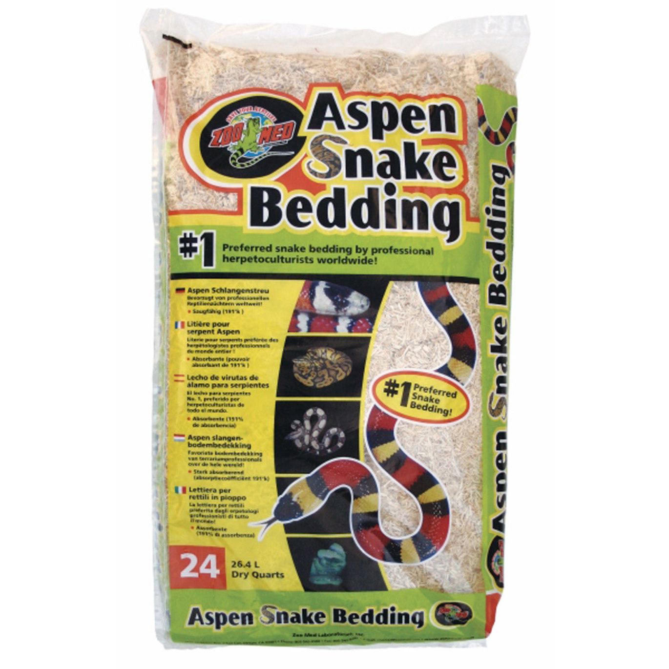 Zoo Med Aspen Snake Bedding Tan 1ea/24 qt
