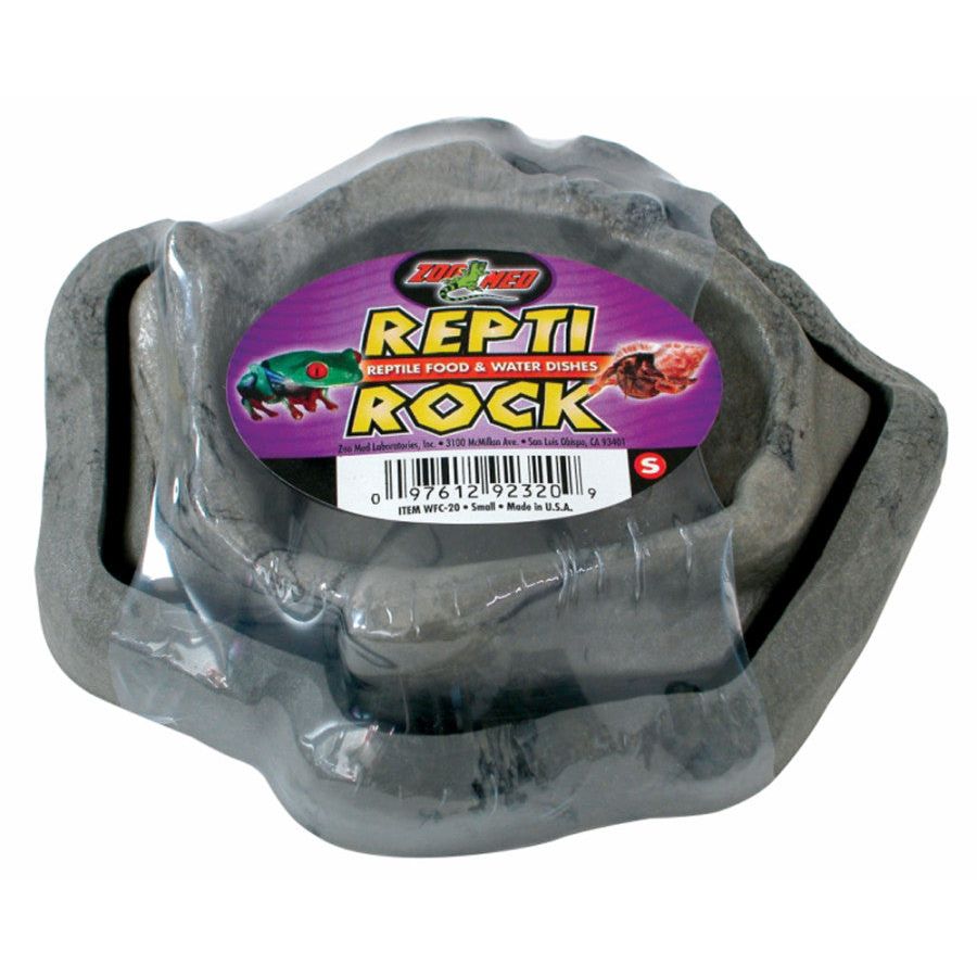 Zoo Med Combo Repti Rock Food and Water Dish Black 1ea/SM