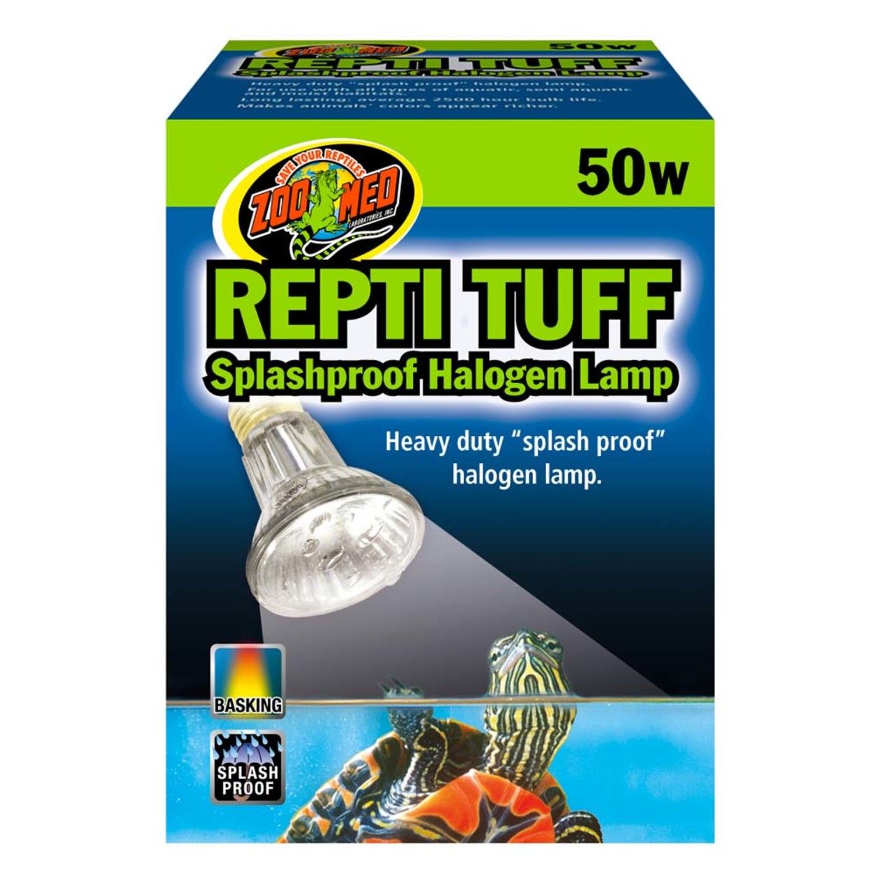 Zoo Med Repti Tuff Splashproof Halogen Lamp White 1ea/50 W