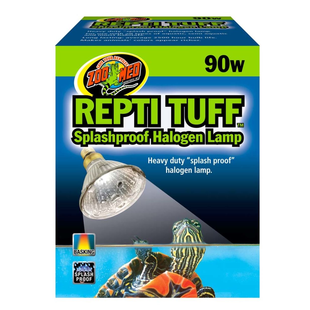 Zoo Med Repti Tuff Splashproof Halogen Lamp White 1ea/90 W