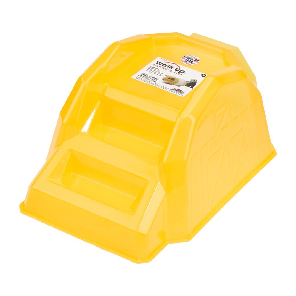 JW Pet Walk Up Barn for Small Animals Yellow 1ea/LG