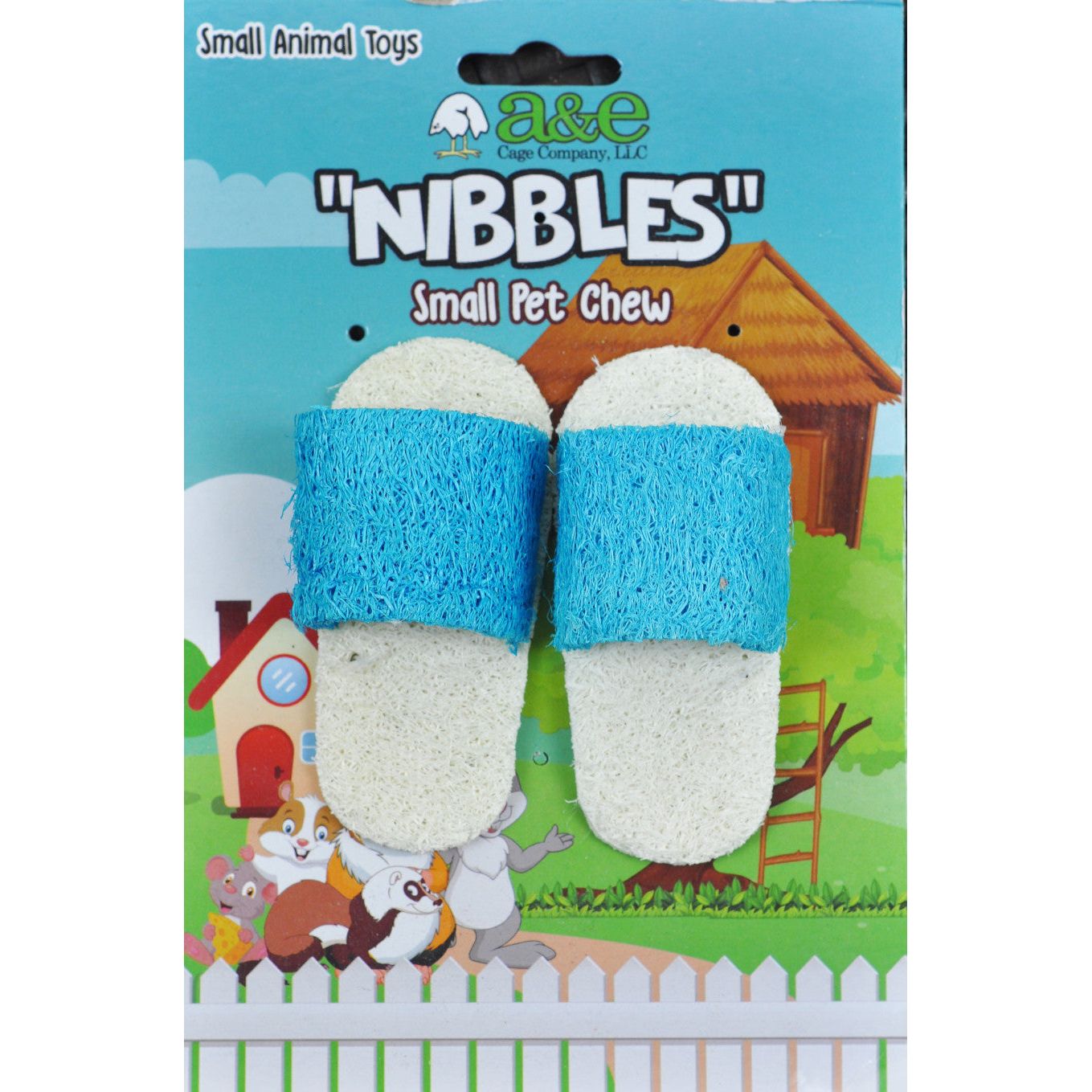 A &E Cages Nibbles Small Animal Loofah Chew Toy Sandals; 1ea