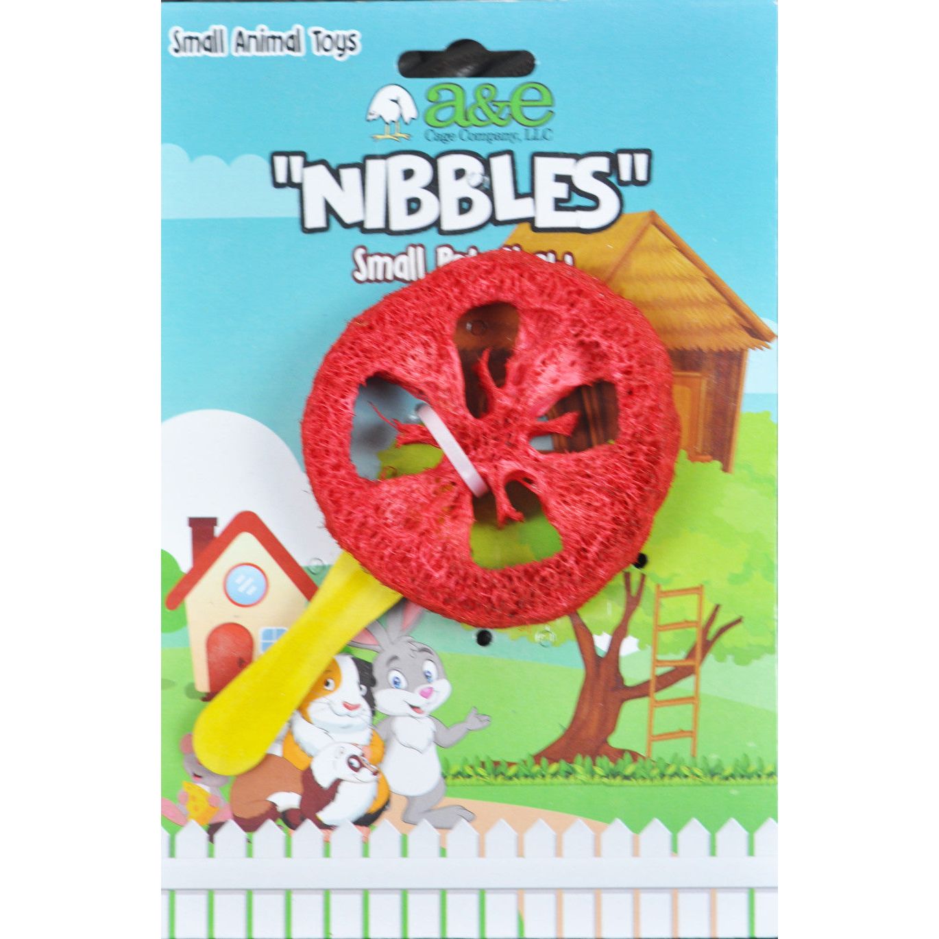 A &E Cages Nibbles Small Animal Loofah Chew Toy Lollipop; 1ea