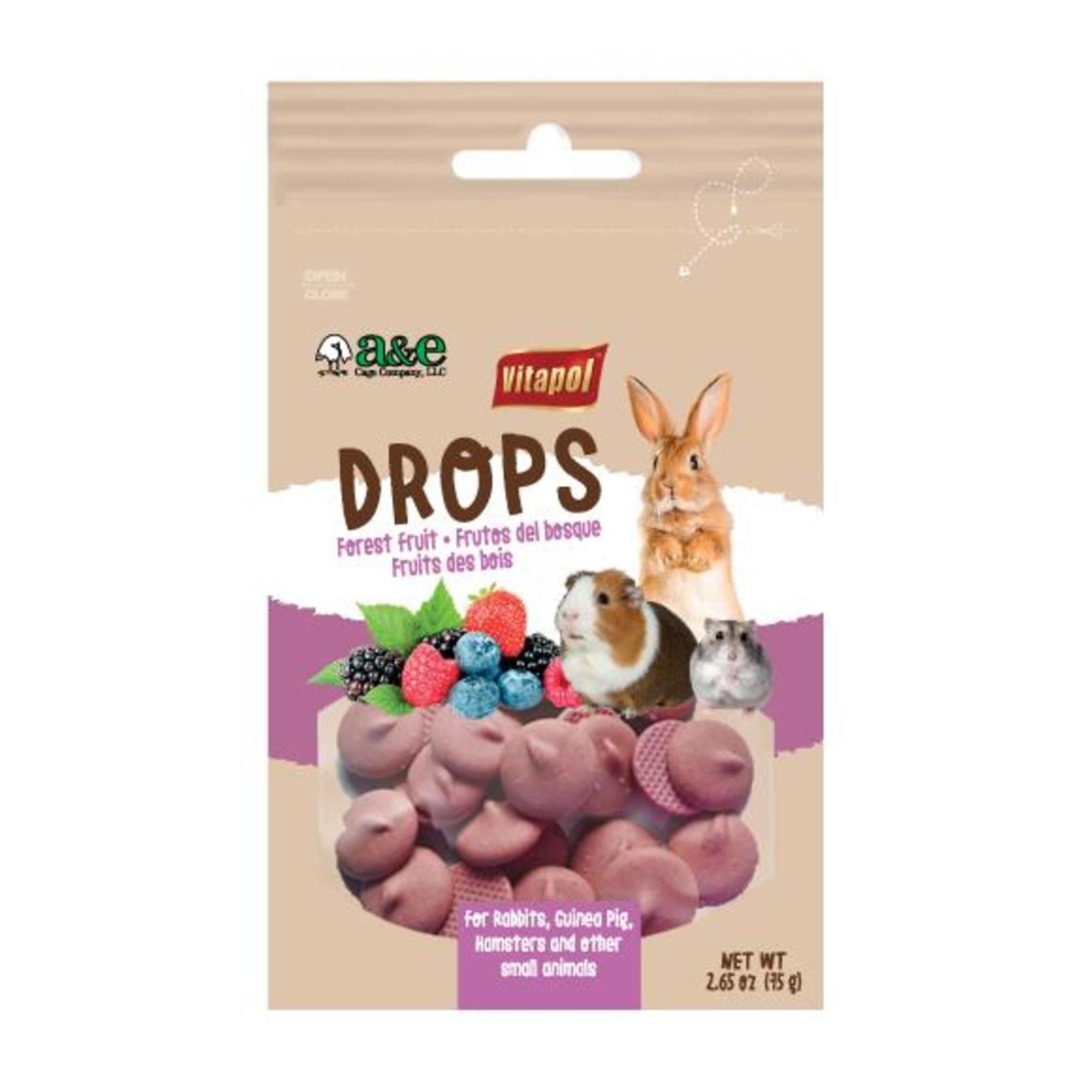 A  E Cages Vitapol Drops Small Animal Treats Forest Fruit, 1ea/2.65 oz (3 Pack)