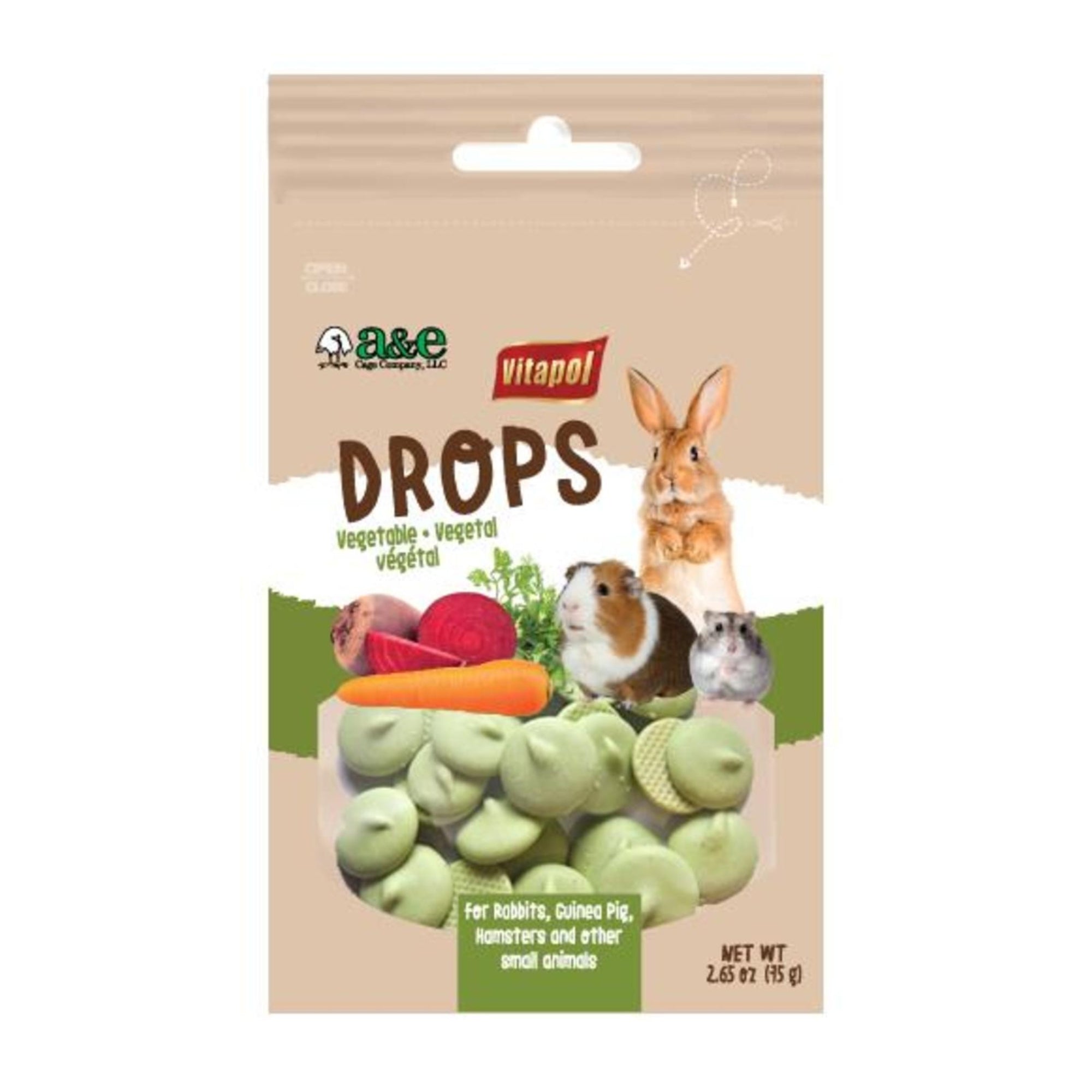A  E Cages Vitapol Drops Small Animal Treats Vegetable, 1ea/2.65 oz (3 Pack)