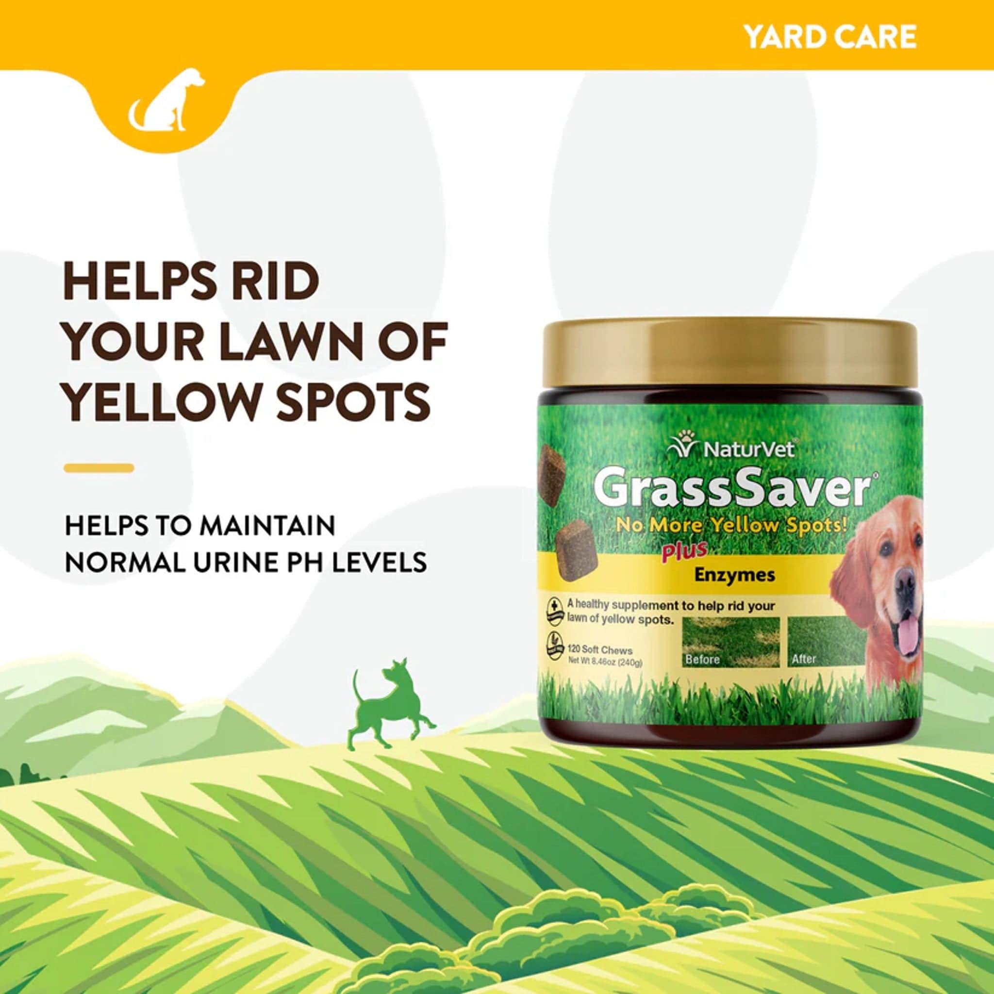 NaturVet Grass Saver  Plus Enzymes 120Ct