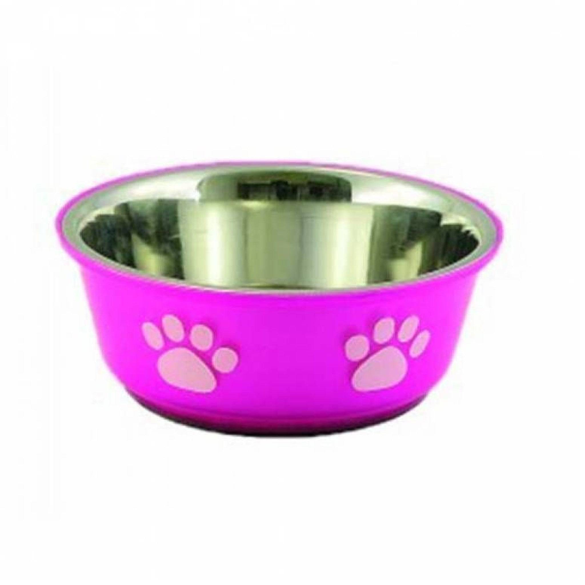 Buddy's Line Fusion Bowl - Fuchsia w/White Paw Print