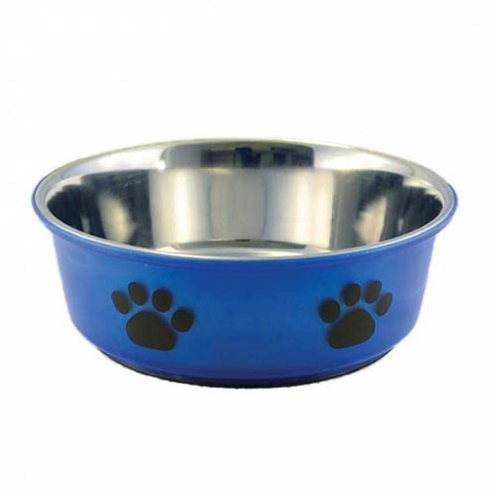 Buddy's Line Fusion Bowl - Blue w/Black Paw Print