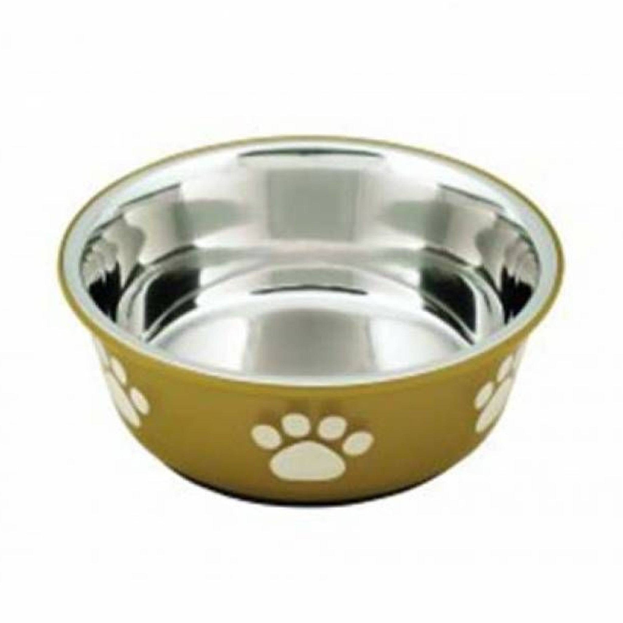 Buddy's Line Fusion Bowl - Brown w/White Paw Print