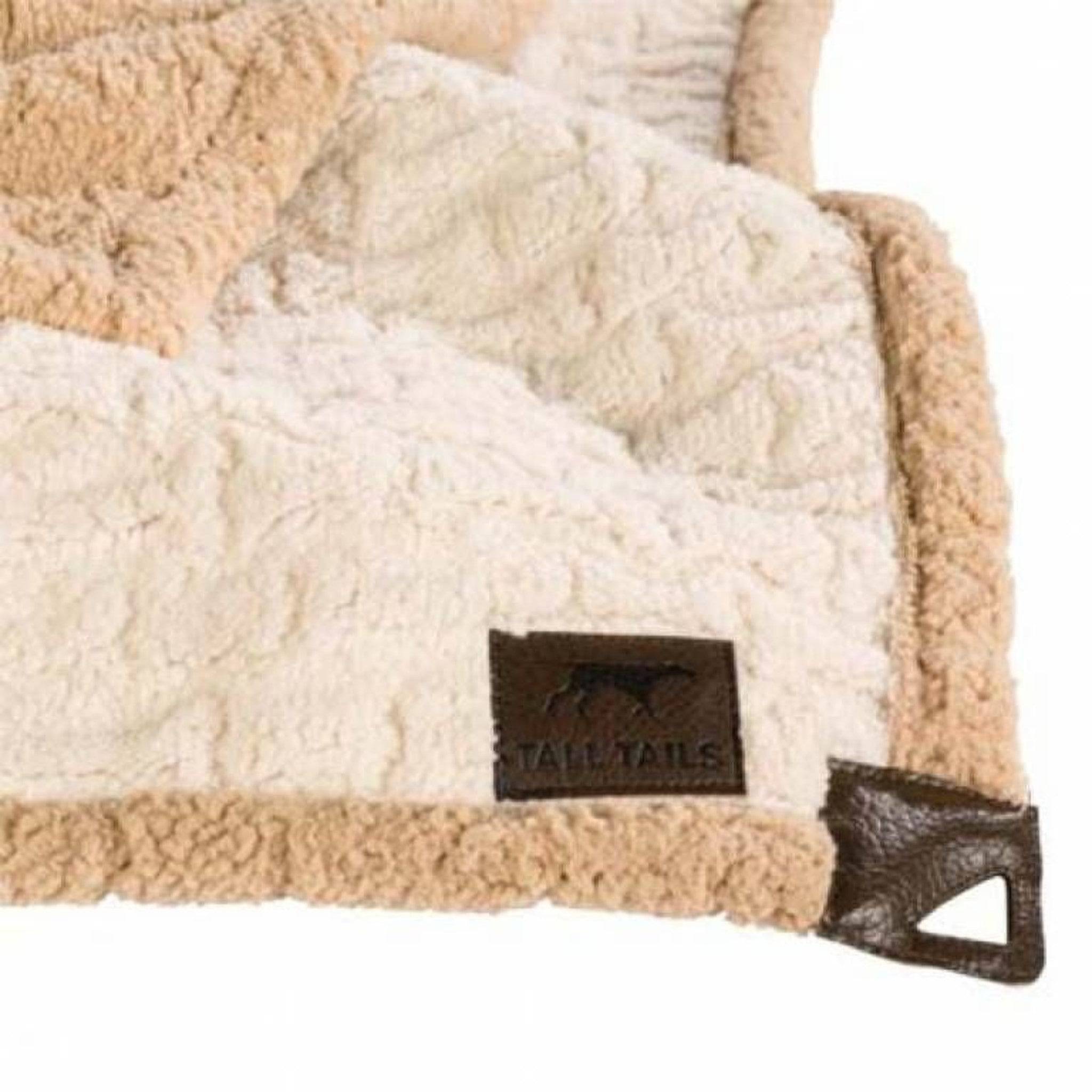 Tall Tails Micro Sherpa Bone/Cream Blanket 30"x40"