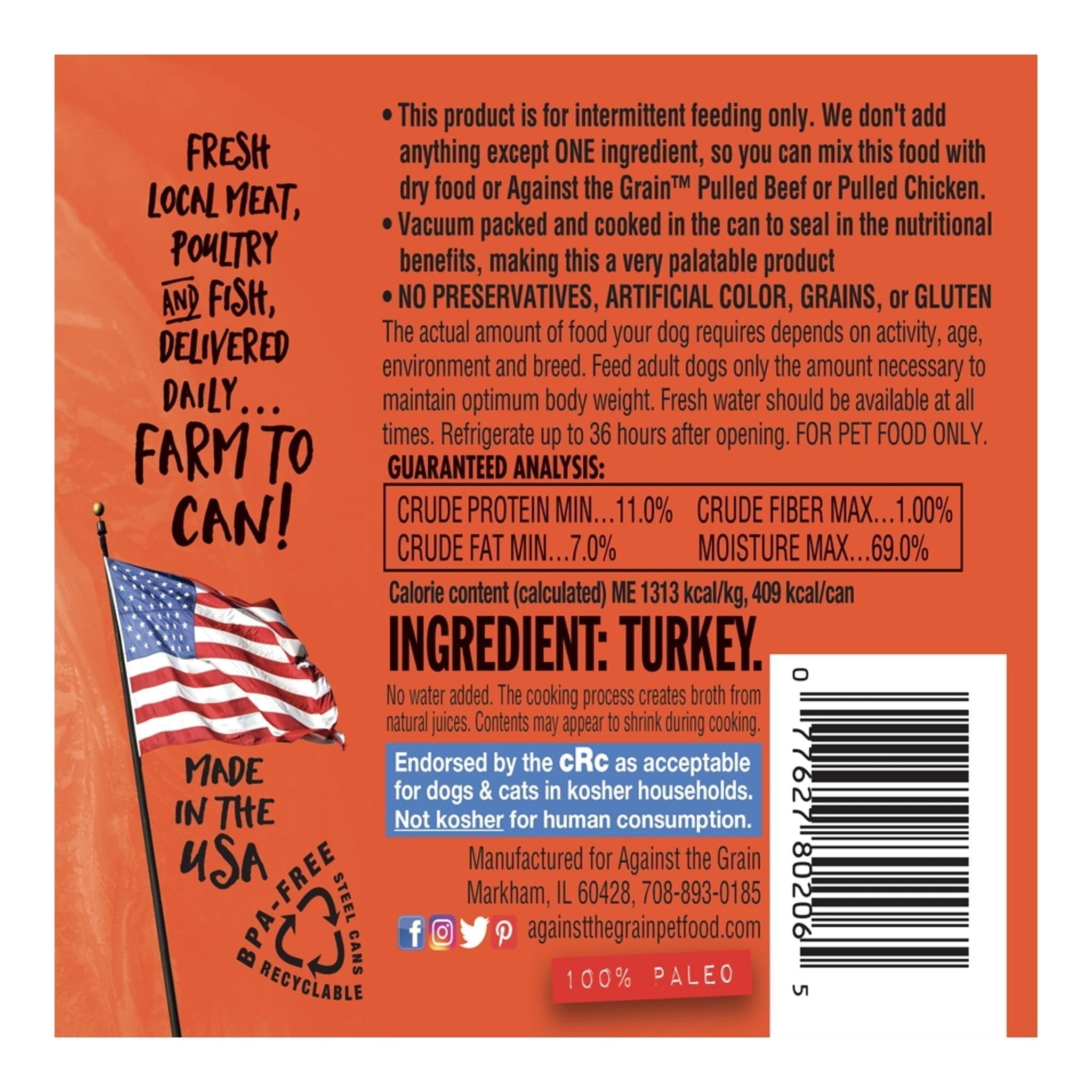 Nothing Else! 100% Turkey (Against the Grain) Single Can