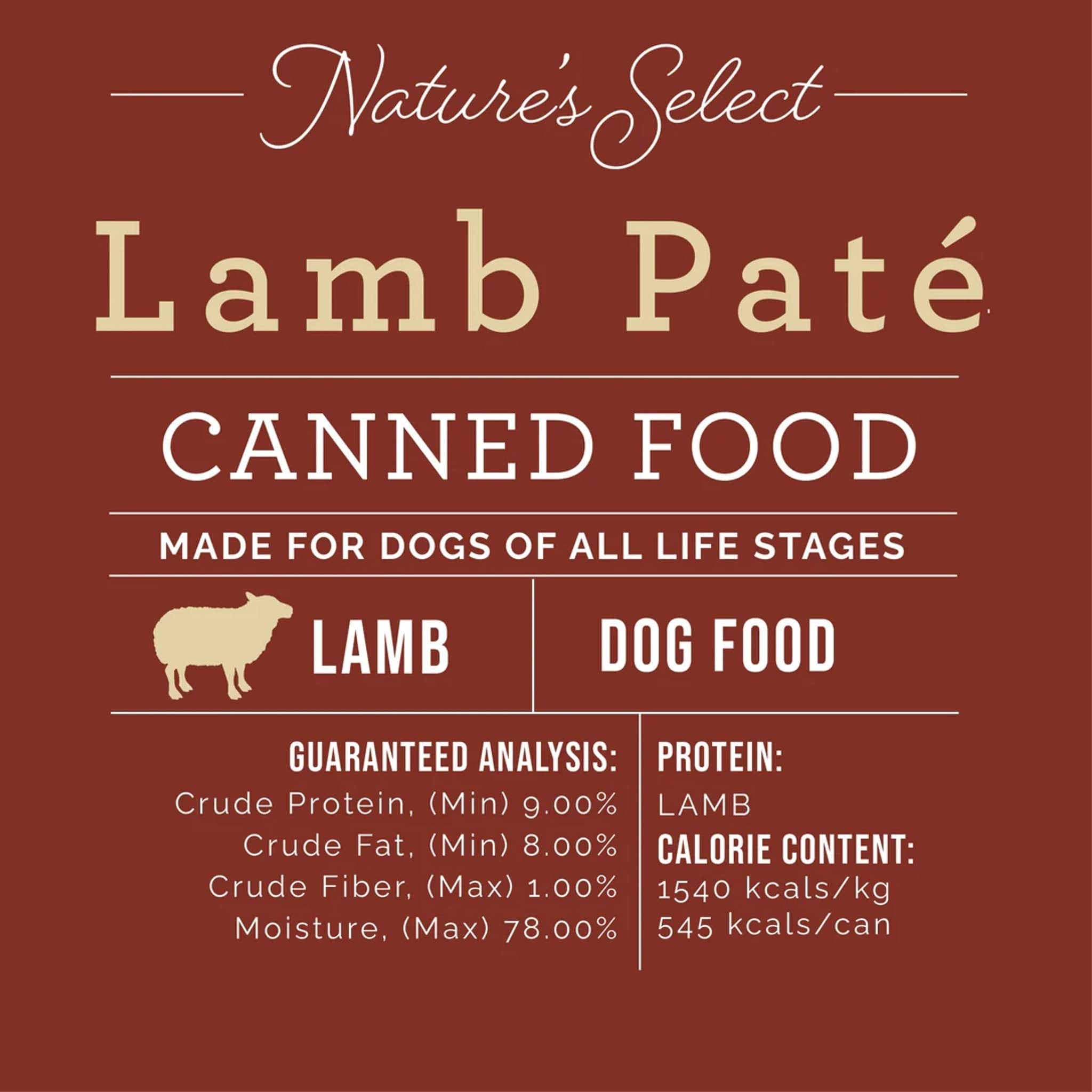 Nature's Select - Lamb & Rice Formula Paté